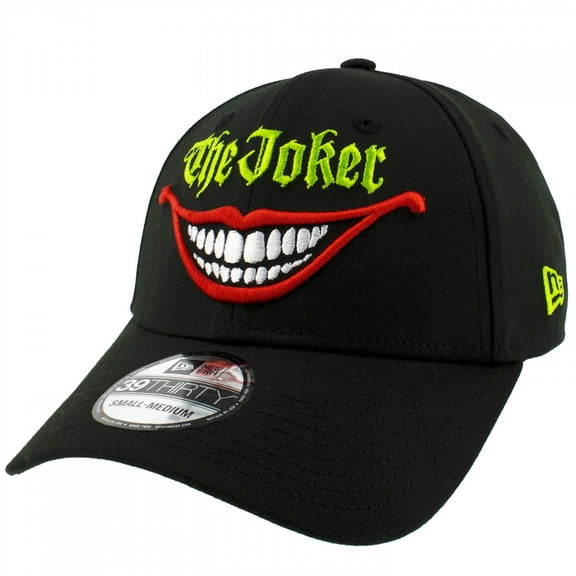 The Joker Smile Logo Black Colorway New Era 39Thirty Fitted Hat-Medium/Large
