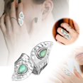thumbnail image 6 of Turquoise Engagement Ring for Women Unique Irregular Design Fashion Jewelry Trendy Statement Piece Exquisite Handmade Accessory, 6 of 8