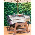 thumbnail image 3 of Outdoor Tablecloth with Umbrella Hole for Patio/Picnic/Party/Camping, Texas Star Blue Red Waterproof Table Cloth Rectangle Table Cover Washable, Country Western Vintage Wood 60"x 84", 3 of 7