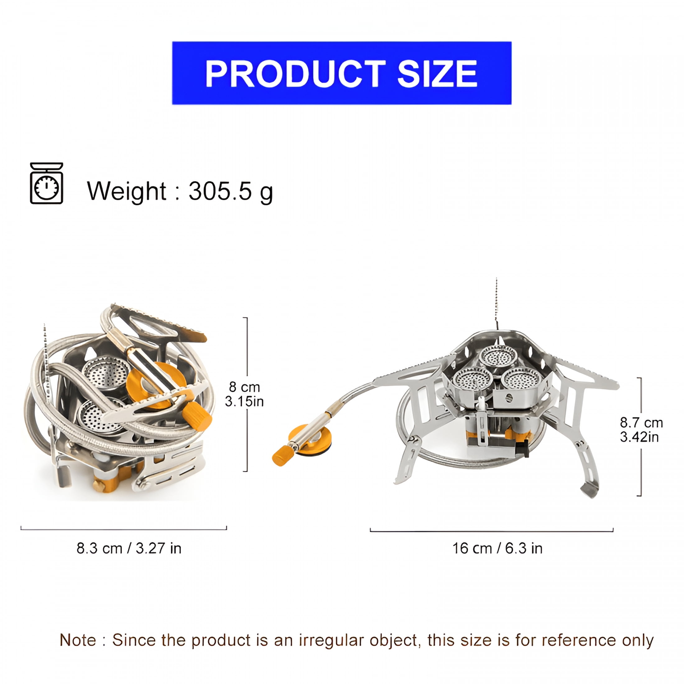 HIBIBUD 2026 New 3 S Gas Stove Tourist Camping Burners Folding Backpacking Furnace 6800W Outdoor Hiking Picnic Bbq Cooking Equipment (Stove with Adapter)