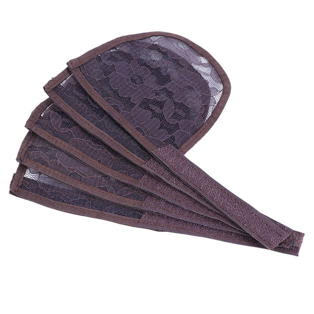kurtrusly 5 Pcs Filet à Cheveux pour Fabriquer des Bouchons de Queue de Cheval Accessoires de Perruque Filet Tissage Brun Longueur 19,2 cm 1 Ensemble