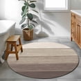 thumbnail image 3 of Round Area Rug 3.3ft, Brown Beige Ombre Non-slip Area Rugs for Living Room/Bedroom/Bathroom/Kitchen, Farmhouse Vintage Wooden Striped Washable Throw Floor Mat Indoor Outdoor Entrance Doormat, 3 of 9