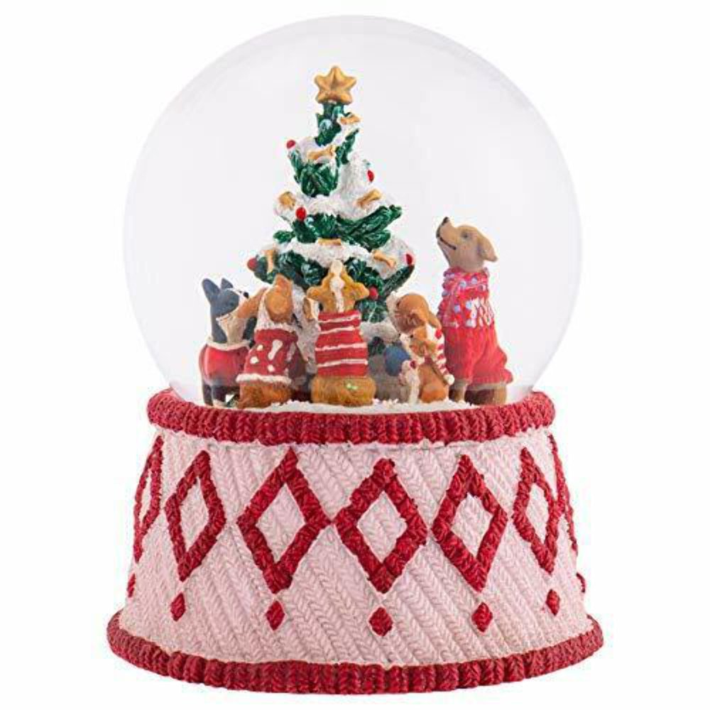 Winter Dogs Holiday 5 x 5.75 Resin Decorative Snow Globe