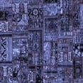 thumbnail image 1 of Ahgly Company Indoor Square Patchwork Blue Transitional Area Rugs, 4' Square, 1 of 4