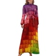 thumbnail image 1 of Vestido largo de fiesta con colores estilo bloque de construcción Vestido de falda de verano para mujer, 1 of 4