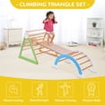 thumbnail image 5 of EUROCO Wooden Climbing Frame, Toddler Climbing Toys Indoor, Wooden Playground Climber with Ramp, Arch and Ladder, 5 of 9