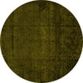 thumbnail image 1 of Ahgly Company Indoor Round Abstract Yellow Modern Area Rugs, 7' Round, 1 of 4