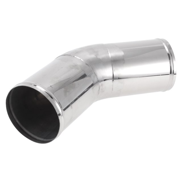 Tubo de escape de mandril de 45 grados con rodillo de perlas, tubería personalizada para automóvil modificado, 5" OD, longitud de 7.87", acero inoxidable T304, tono plateado