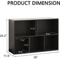 thumbnail image 2 of Wooden 5 Cube Storage Organizer with Closed Back Panel, Black Cube Shelf Heavy Duty Cubby Storage Organizer with Compartments for Living, Display Shelf, 2 of 12