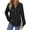 Black, variant on Plus Size Hoodies for Women Waffle Knit Sweatshirts Drawstring Long Sleeve Tops Button V Neck Pullover