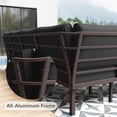 thumbnail image 6 of ASJMR Aluminum L-Shaped Sectional Sofa Set with 2 Swivel Rocking Chairs And 2 Footstools,10-seat Outdoor Patio Furniture Conversation Set,Black, 6 of 7