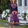 thumbnail image 3 of DISNIMO Purple Halloween Girls Long Sleeve Dresses Size 11-12 Dress with Long Sleeves and Pockets for Kids Long Sleeve Mini Dress Casual Swing Dress Long Frocks for Kids Swing, 3 of 7