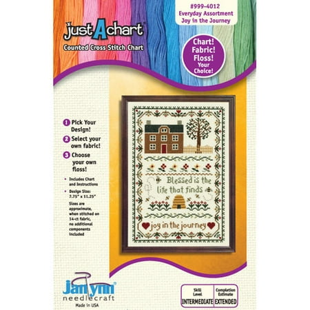 Janlynn Just-A-Chart "Joy in the Journey" Counted Cross Stitch Chart