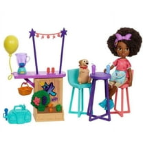 Mattel Karma's World Juice Bar Playset, 20 Pieces, Includes Karma Doll (87-in), Colorful