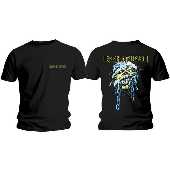 Iron Maiden Unisex T-Shirt Powerslave Head & Logo (Back Print) (Small)