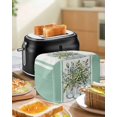 thumbnail image 4 of Eucalyptus Green Toaster Cover 2 Slice, Small Kitchen Appliance Covers, Stripes Flower Cactus Plant Toaster Oven Cover with Loop, Bread Machine Cover Polyester Dust Cover Protection, 4 of 4