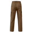 thumbnail image 3 of WDWYY Boys Pull On Cargo Pants Straight Leg Elastic Waist Durable Relaxed Fit Casual Pants with Multi Pockets Coffee 7-8Y, 3 of 5