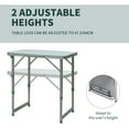 thumbnail image 3 of Outsunny 23" Folding Camping Table with Height Adjustability,Lightweight Portable Table with Carry Handle,Outdoor Folding Table Camping Accessories,Grey+Silver Aluminum Garden Outdoor Patio Outdoor, 3 of 10