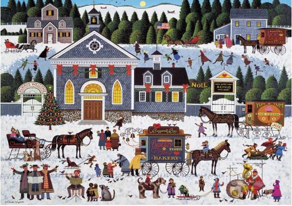 Charles Wysocki Take Out Window 300 Large Piece Puzzle Holiday Christmas 
