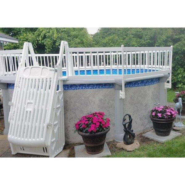 above ground pool resin deck