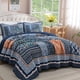 thumbnail image 2 of Juego de edredón WONGS BEDDING, azul marino, tamaño queen size, patchwork, 2 of 8