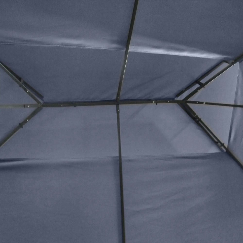 GVN Patio Garden Pergola, Pergola Canopy,10' x 13' Double Roof Outdoor Gazebo Canopy Shelter with Screen Decorate Corner Frame, Gray