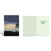 Nighttime Golfing Holiday Card - 12 Holiday Cards & Envelopes- 18078