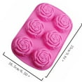 thumbnail image 5 of Opvise 3D Reusable 6-Cavity Rose Flower Shape Silicone Cake Mold, Non-Stick, for Kitchen, 5 of 7