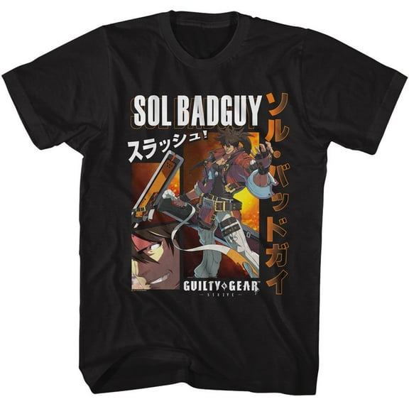 Guilty Gear Sol Badguy Black Adult T-Shirt