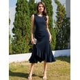 thumbnail image 2 of Vestido de noche Aupuls Aupg015 azul marino para invitada a la boda, 2 of 6