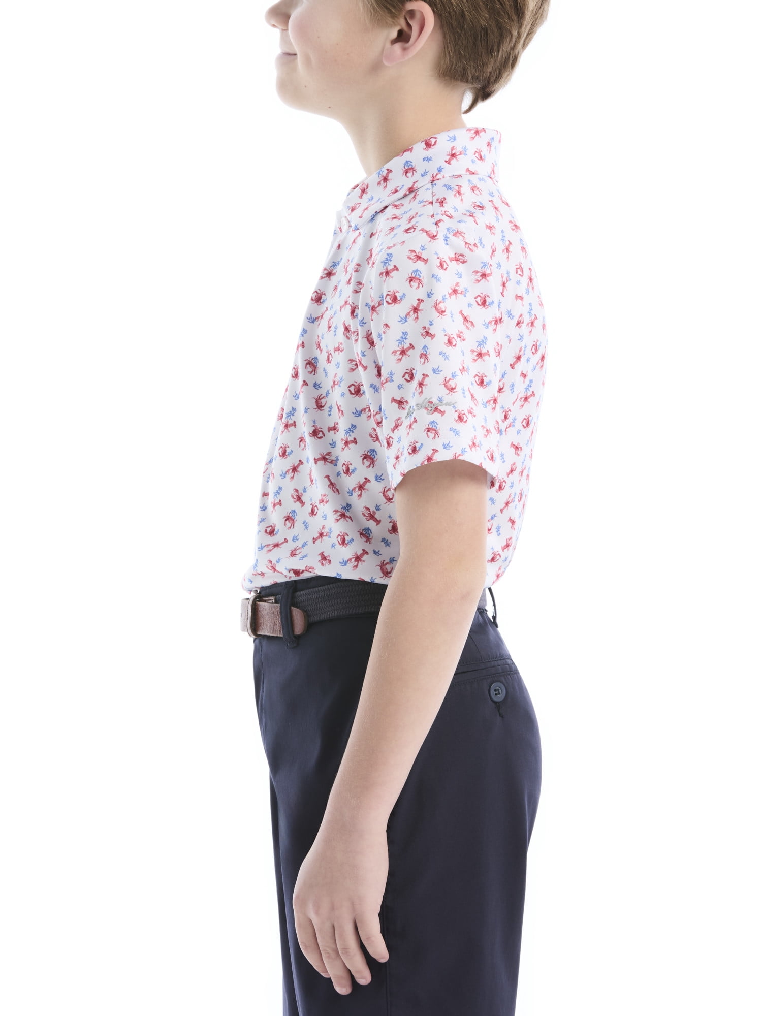 Ben Hogan Boys & Big Boys Performance Golf Polo Shirt: Lobster Print, Sizes 4-18