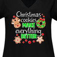 thumbnail image 4 of Inktastic Christmas Cookies Make Everything Better Women's Plus Size V-Neck T-Shirt, 4 of 5