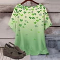 thumbnail image 4 of Puntoco Liquidación de blusas cortas para mujer, blusa de manga corta con estampado de moda para mujer, camiseta de cuello redondo, 4 of 5