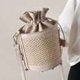 thumbnail image 4 of Conmutar bolso PU cuero costura dama viaje monederos moda para vacaciones de fin de semana, 4 of 8
