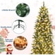thumbnail image 3 of 6-ft flocked pencil christmas tree, pre-lit frosted slim artificial tree con pine cones, space-saving, foldable base, easy to assemble, 3 of 7