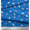 thumbnail image 2 of Soimoi Blue polyester Crepe Fabric Anchor Hook & Small Country Flag Print Fabric by Yard 42 Inch Wide, 2 of 3