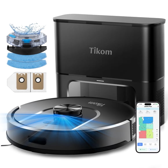 Aspiradora Robot Tikom L8000 Plus 6000Pa con Auto-Vaciado y Bolsa de 3L