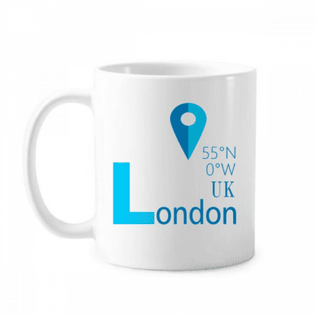 

London Geography Coordinates Trave Mug Pottery Cerac Coffee Porcelain Cup Tableware
