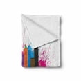 thumbnail image 2 of Seattle Skyline Soft Flannel Fleece Throw Blanket, Contemporary Lettering City Artwork in Colorful Paint Blobs Modern Print, Cozy Plush for Indoor and Outdoor Use, 60" x 80", Multicolor, by Ambesonne, 2 of 6