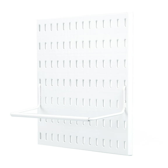 REOFLYUP Wall Storage Shelf Pegboard Wall Mount Kitchen Storage Rack White Plastic 1 Set
