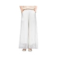 thumbnail image 3 of Lumtrix Wide Leg Linen Pants for Woman High Waisted Flowy Comfy Palazzo Pants Embroidery Graphic Work Trousers White 2XL, 3 of 5