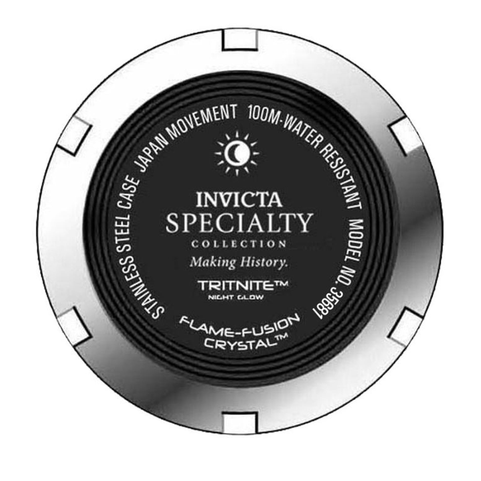 INVICTA Specialty Men 45mm Stainless Steel Steel Black+White dial PC21J Quartz