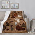 thumbnail image 2 of Halloween Throw Blanket Skull Pumpkin Face Throws 50"x60" Spooky Spider Webs Trick or Treat Flannel Blankets Decoration, 2 of 7