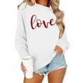 thumbnail image 5 of Vetsdori Womens Valentine Sweatshirts Pullover Casual Tops Gifts for Girlfriend , Crew Neck Sweatshirts for Women Love Heart, 5 of 8