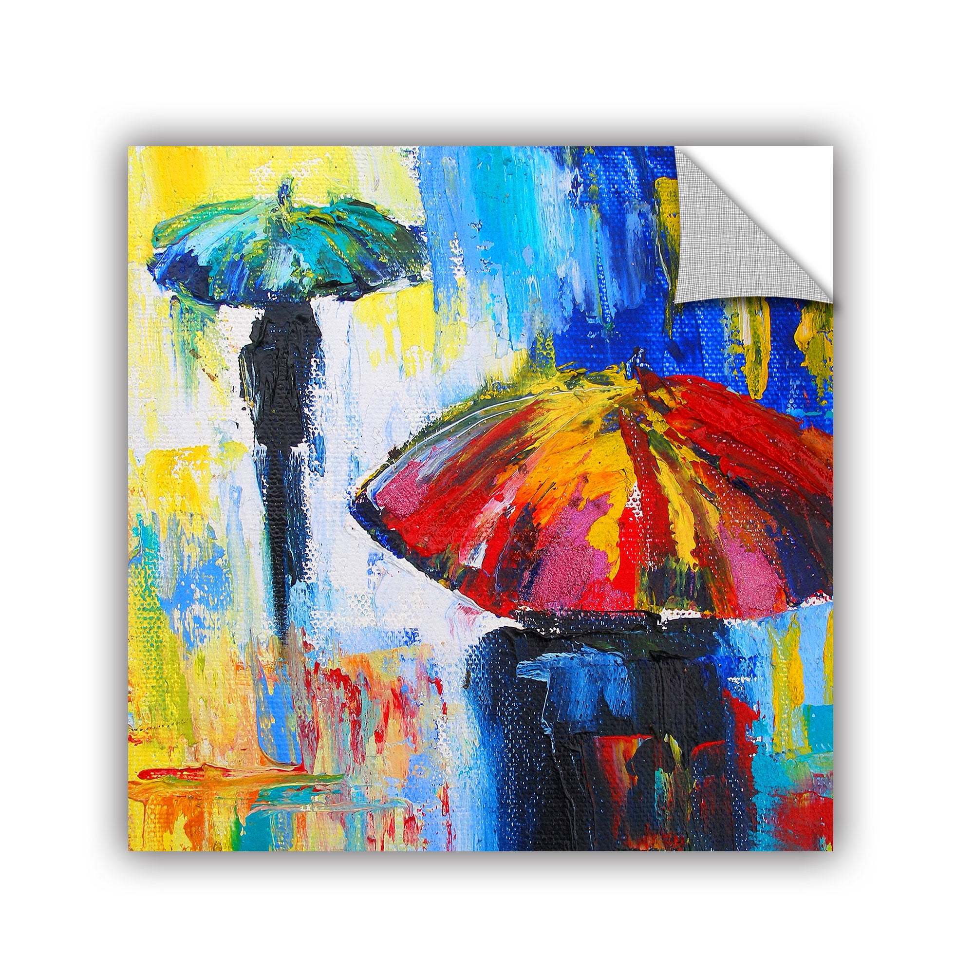 ''Red Umbrella' Removable Wall Art Mural, 18x18