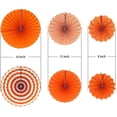 thumbnail image 2 of Goodwill Party Hanging Paper Fans Set, Orange Round Pattern Paper Garlands Decoration for Birthday Wedding Graduation Events Accessories, Set of 6, 2 of 7