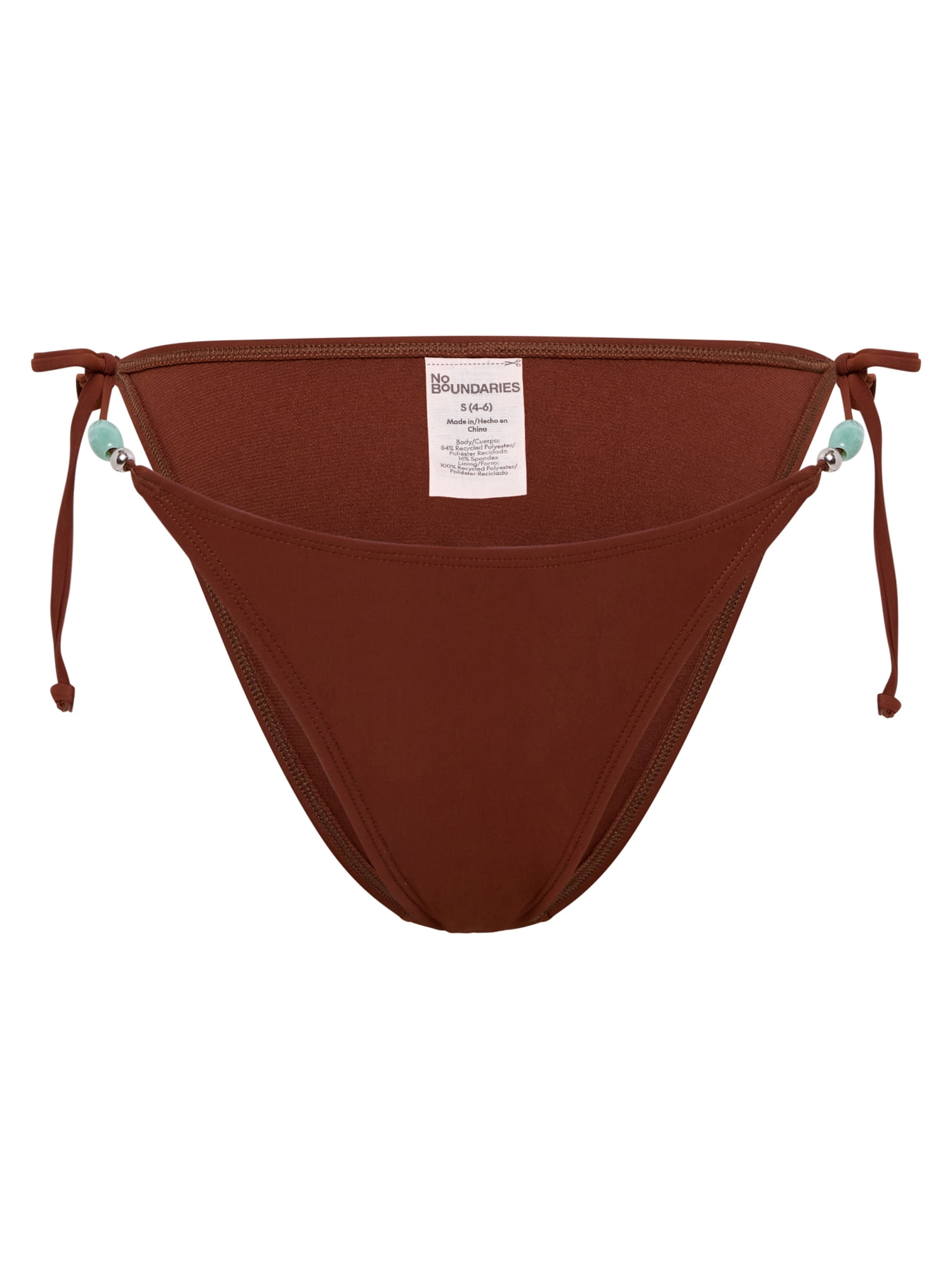 No Boundaries Women's All Natural High Leg String Bottom, Sizes XXS-XXL