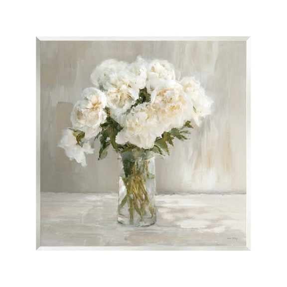 Stupell Industries Fluffy White Flowers Botanical & Floral Painting Unframed Art Print Wall Art, 12 x 12