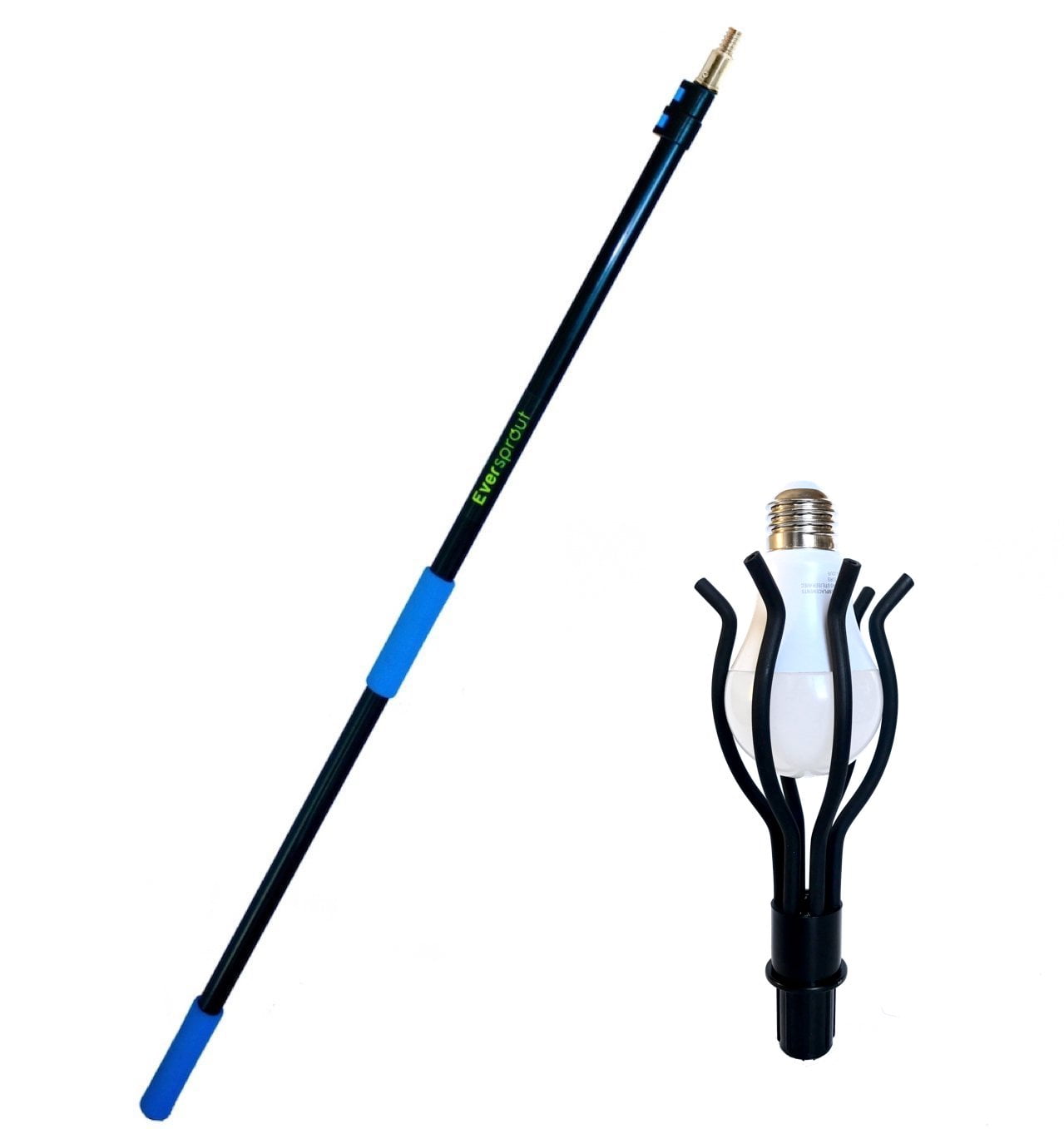 Eversprout 4to12 Foot Light Bulb Changer and Extension Pole Combo