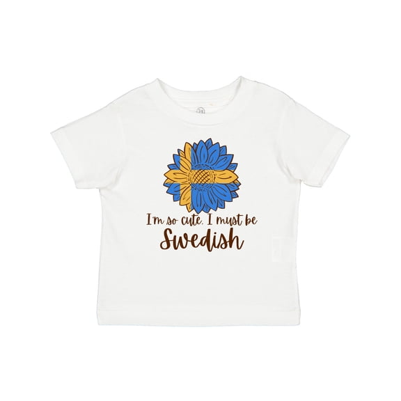 Inktastic I'm So Cute, I Must Be Swedish Sunflower Boys or Girls Baby T-Shirt